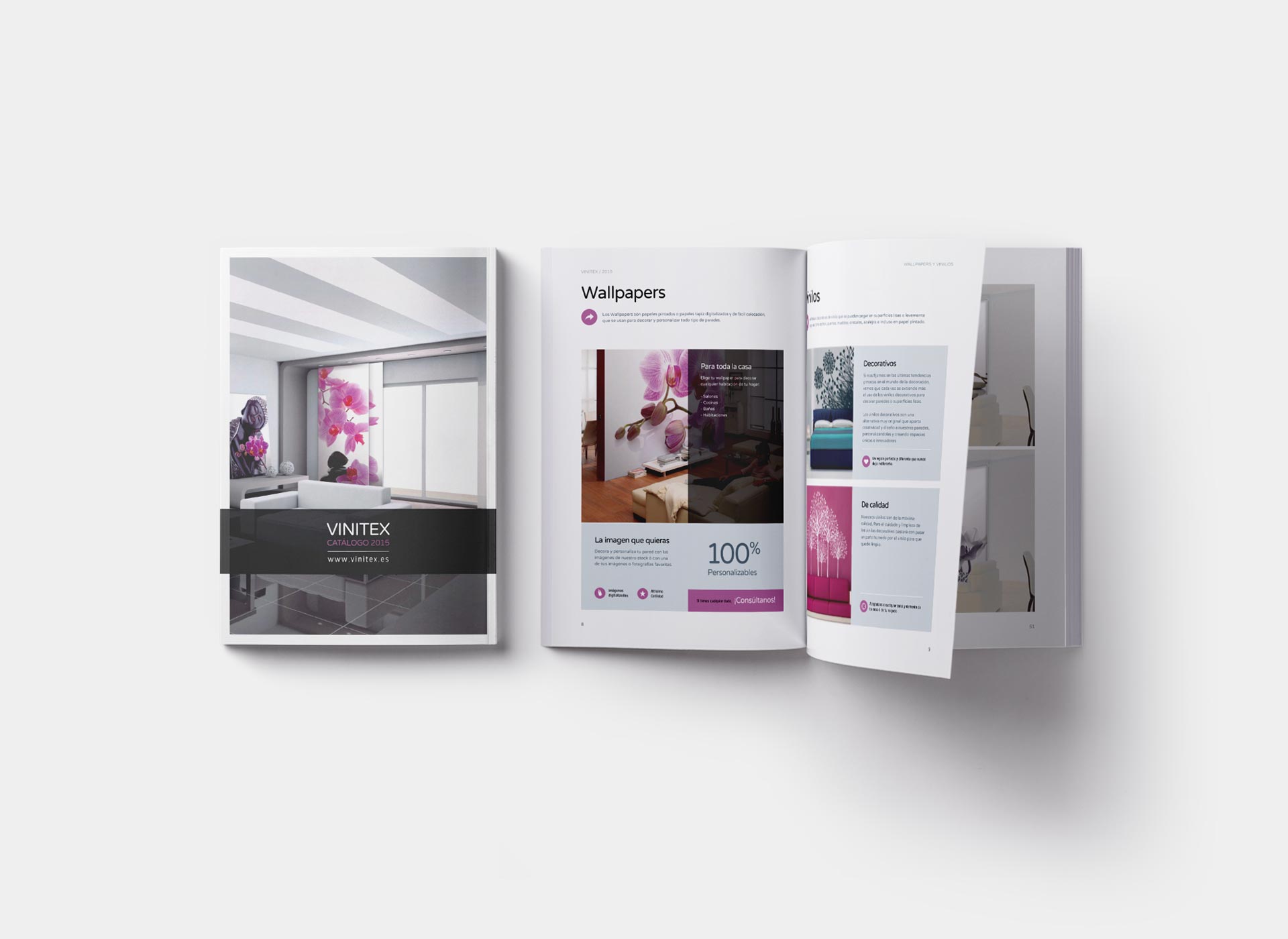 Diseño de catálogo de productos de decoración para Vinitex