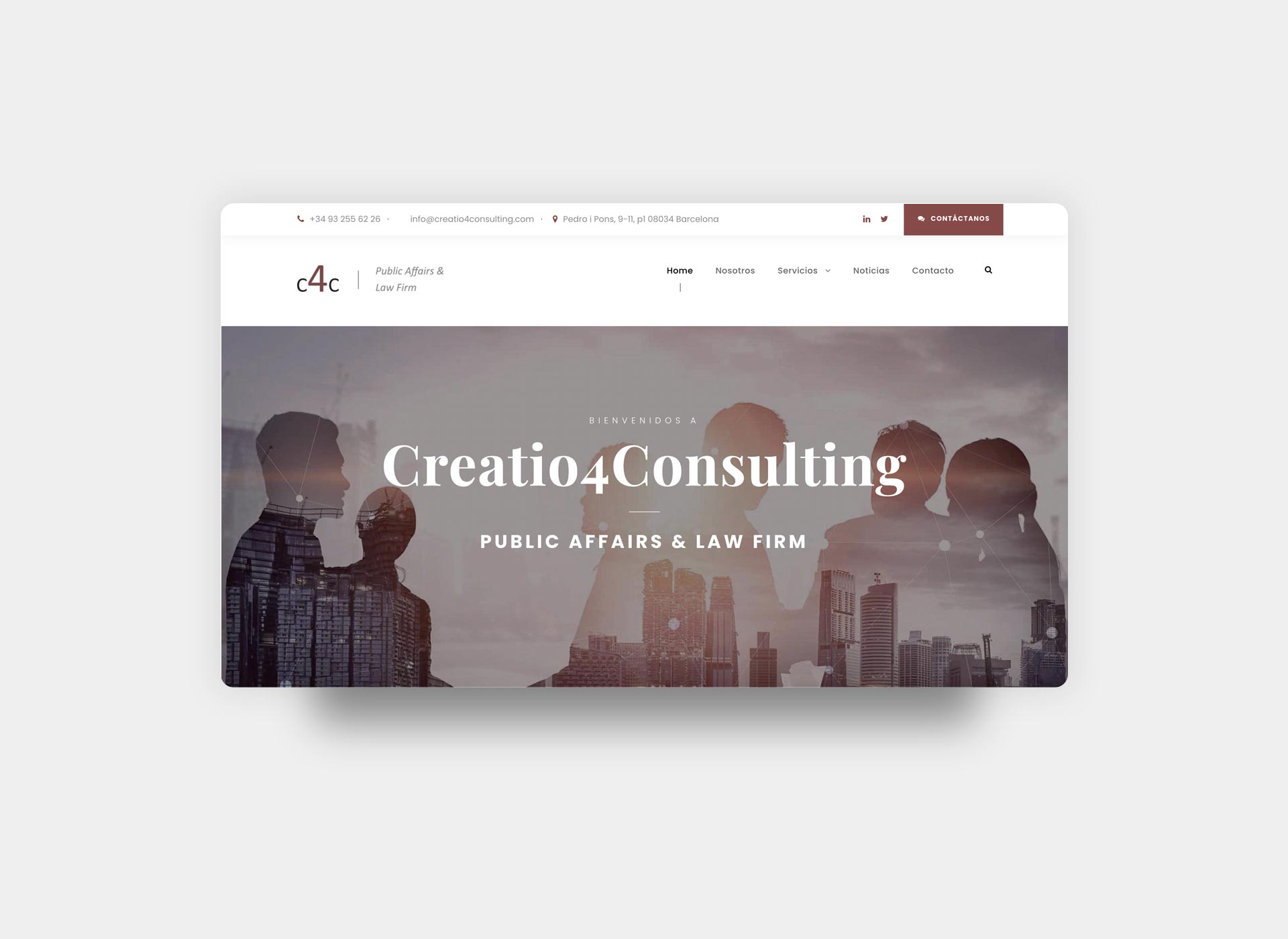 Creatio4Consulting: diseño web para firma legal
