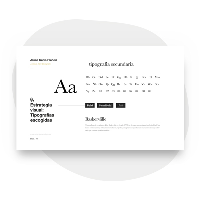 Página de un manual de identidad visual con tipografía corporativa.