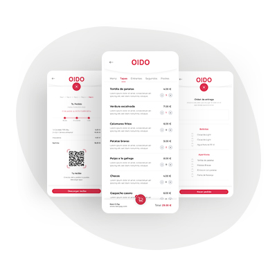 Diseño UX/UI con pantallas de aplicación móvil.