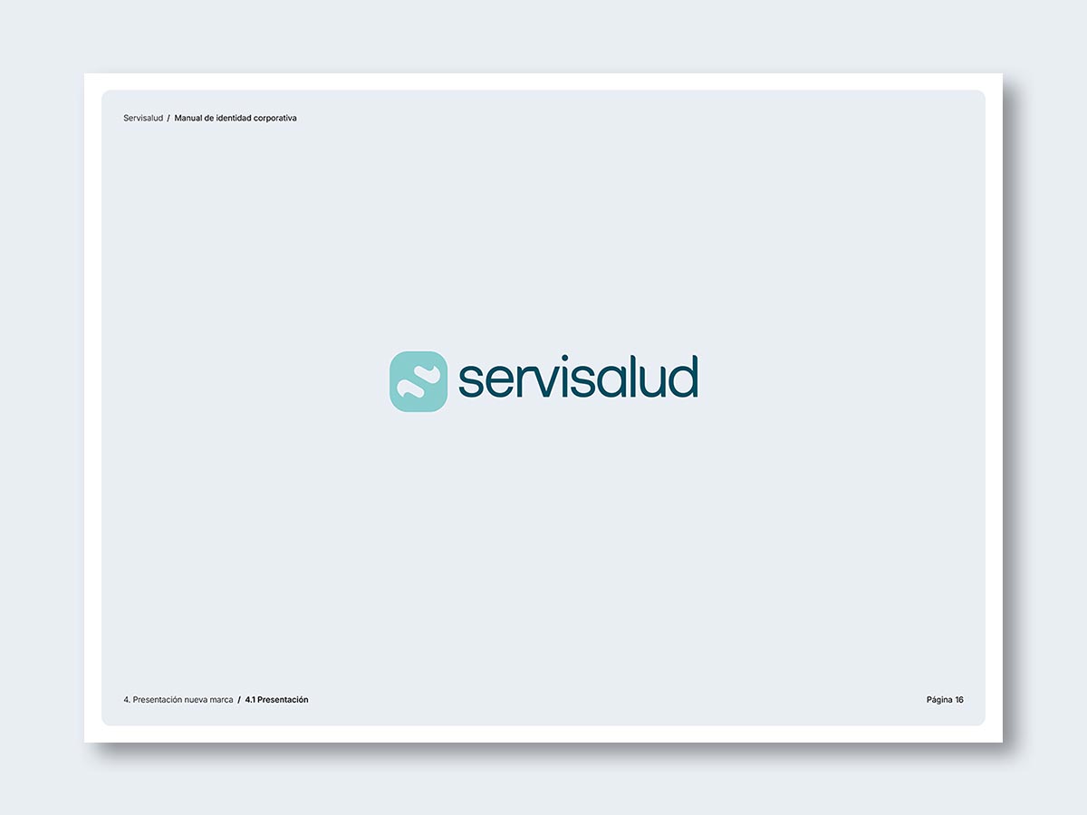Rediseño de logo para la empresa de limpieza Servisalud; versión horizontal.