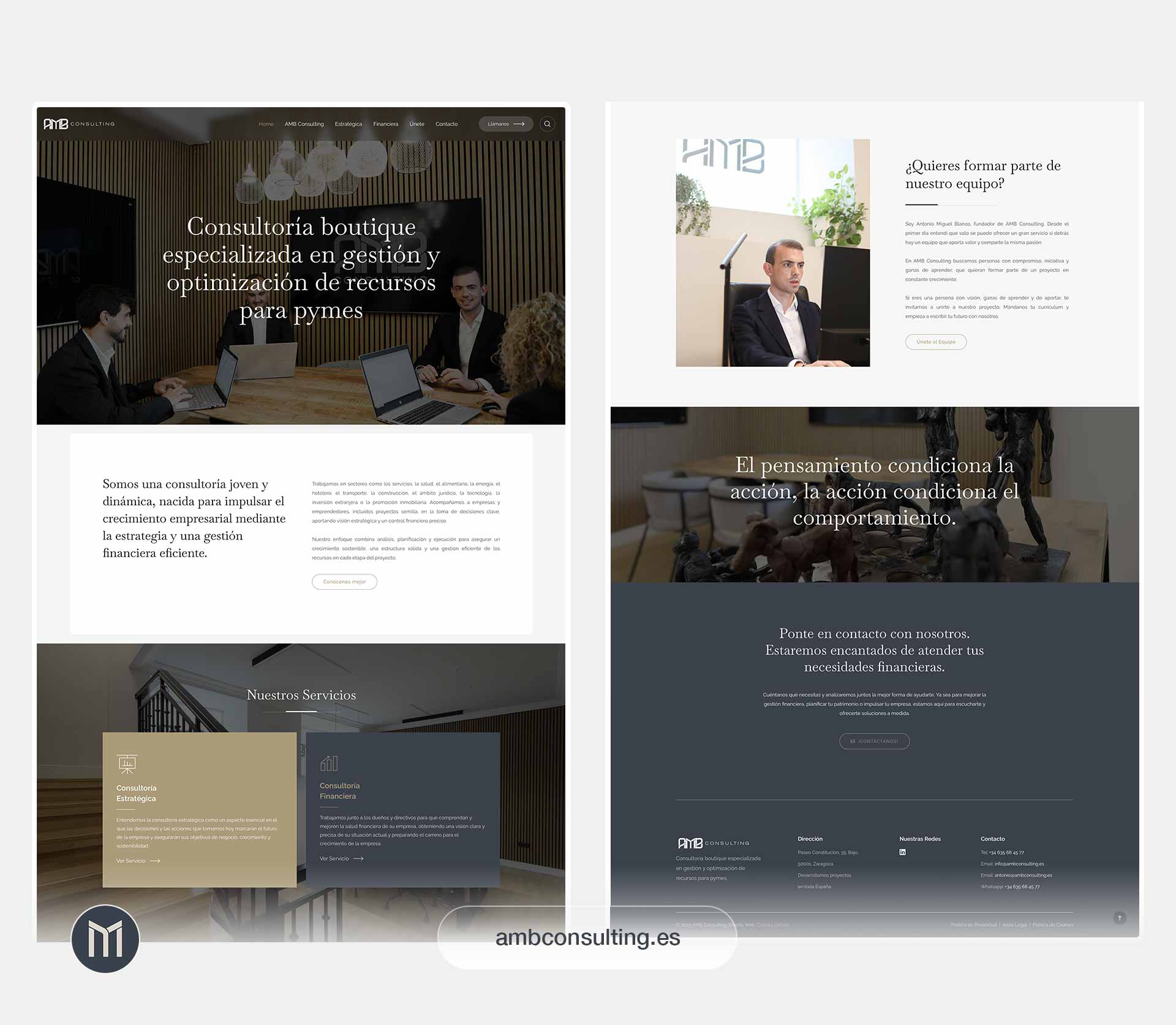 Rediseño web corporativo para la consultoría estratégica AMB Consulting.
