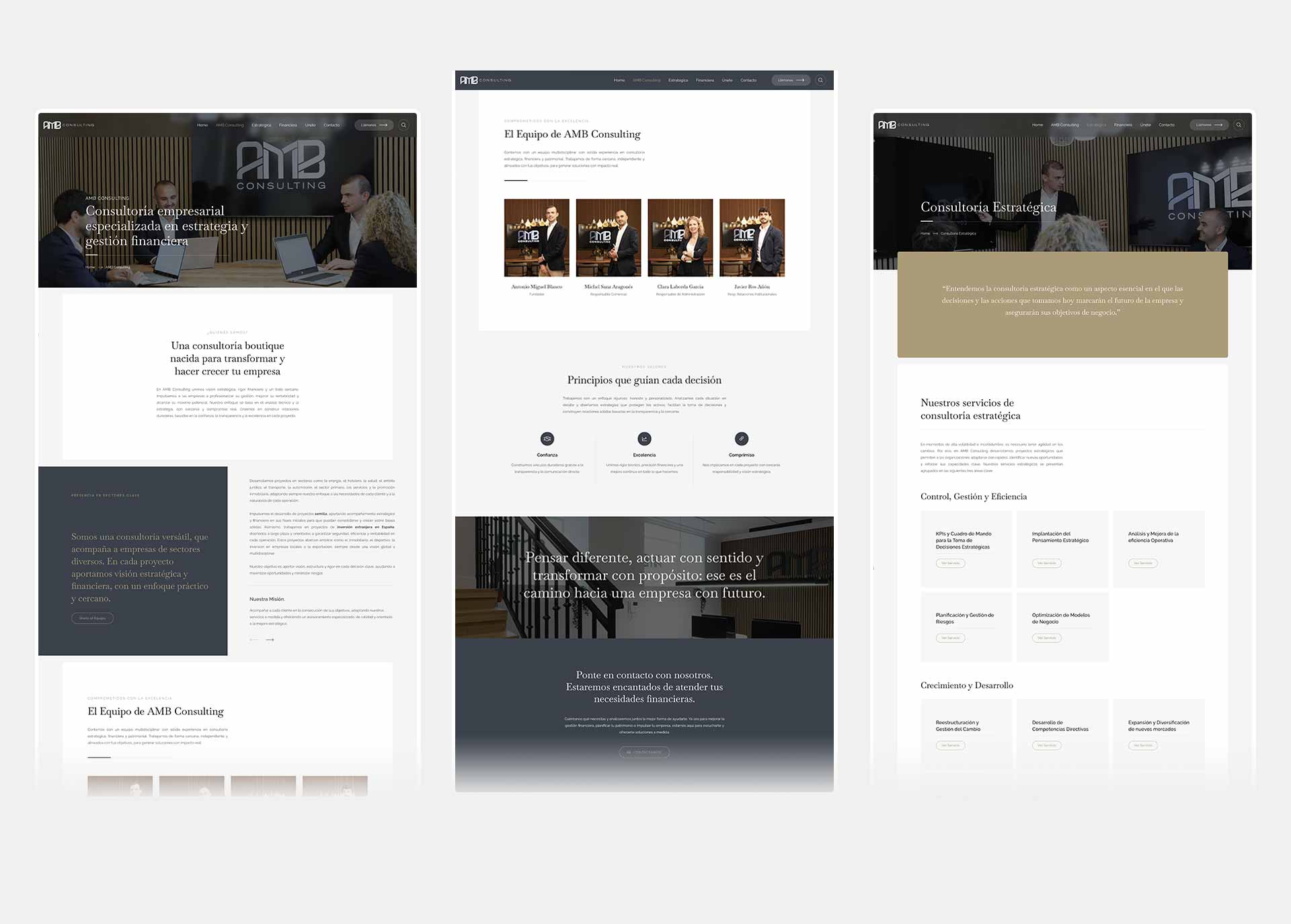 Rediseño web corporativo para la consultoría financiera AMB Consulting.