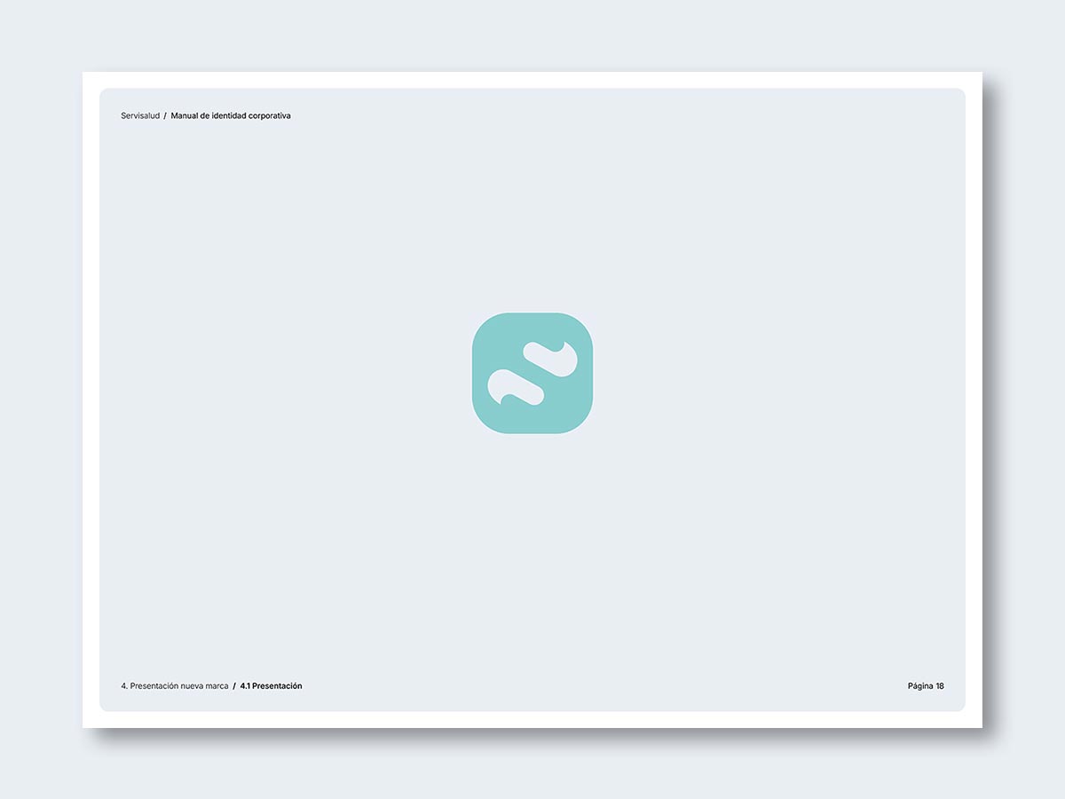 Diseño de marca para la empresa de limpieza Servisalud; símbolo principal.